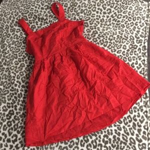 NWT JCREW RED LINEN APRON DRESS
